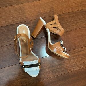 Beautiful chunky leather high heels